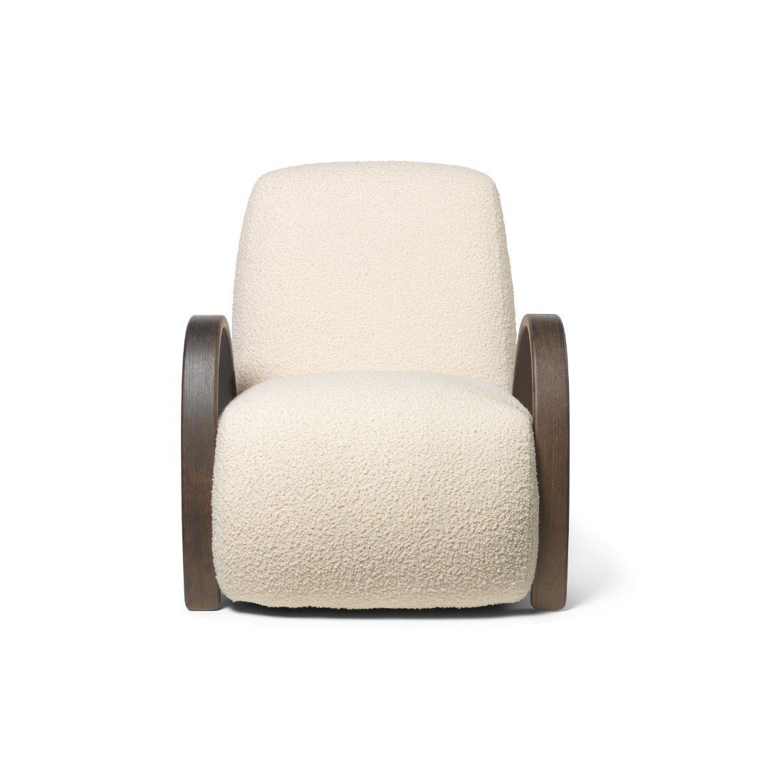 Buur Lounge Chair front view #colour_off-white-nordic-boucle 
