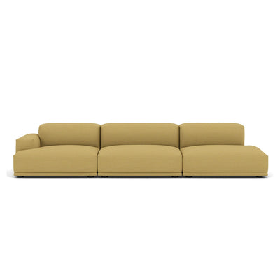 Muuto Connect modular sofa 3 seater in yellow fabric configuration 2. Made to order from someday designs. #colour_hallingdal-407