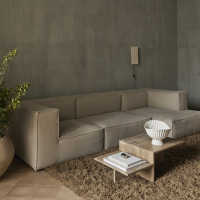ferm LIVING Catena 3 seater modular sofa. Configuration 2. #colour_natural-wool-boucle