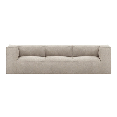 ferm LIVING Catena 3 seater modular sofa. Configuration 1. #colour_light-grey-confetti-boucle