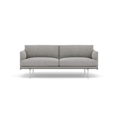 muuto outline 2 seater sofa in fiord 151 grey and polished aluminium legs. Made to order from someday designs. #colour_fiord-151