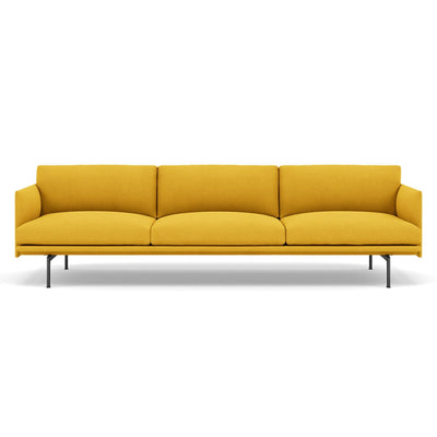 muuto outline 3.5 seater sofa in hallingdal 457 yellow and black legs. Made to order from someday designs. #colour_hallingdal-457