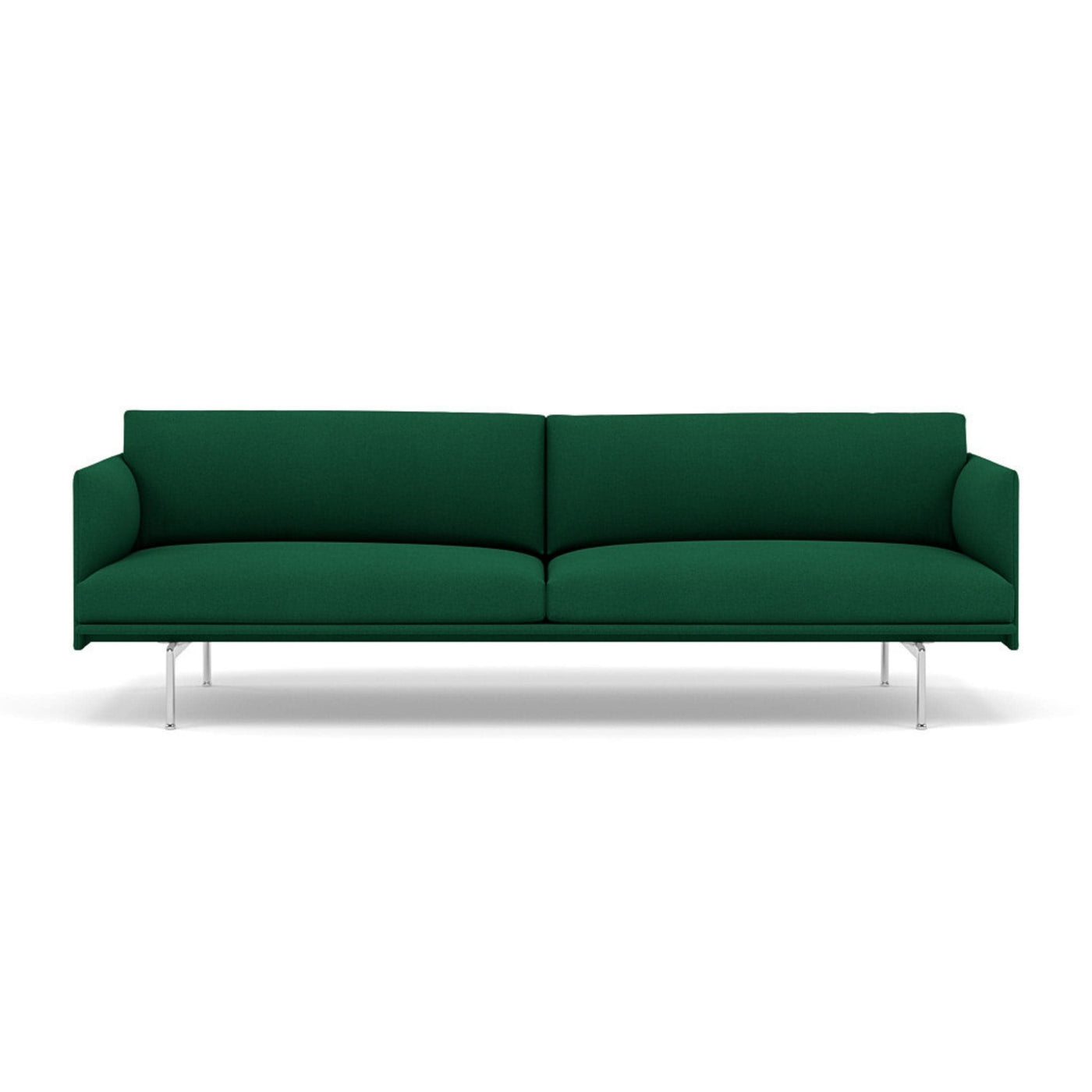 Muuto Outline Studio Sofa 220 in hallingdal 944 and polished aluminium legs. Made to order from someday designs. #colour_hallingdal-944-green
