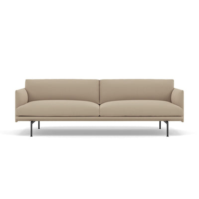 Muuto outline 3 seater sofa with black legs. Made to order from someday designs. #colour_clara-248