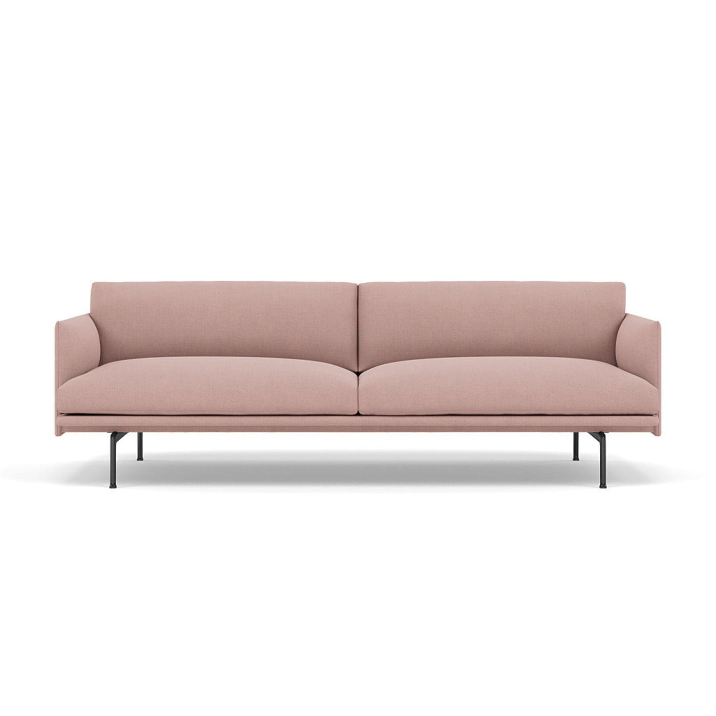 Muuto Outline 3 seater sofa with black legs. Available from someday designs. #colour_fiord-551