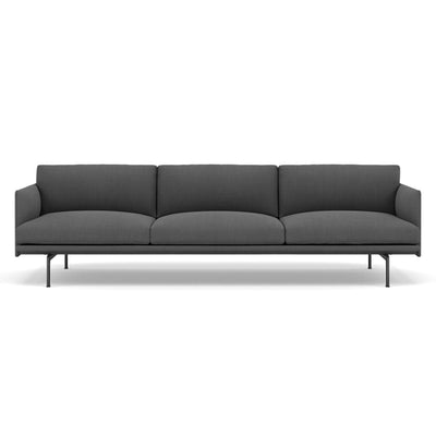 muuto outline 3.5 seater sofa in remix 163 grey and black legs. Made to order from someday designs. #colour_remix-163