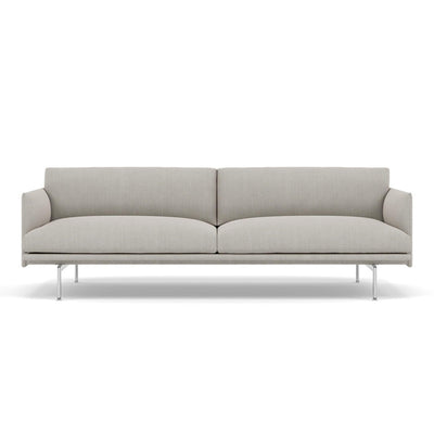 Muuto outline 3 seater sofa with polished aluminium legs. Made to order from someday designs. #colour_fiord-201