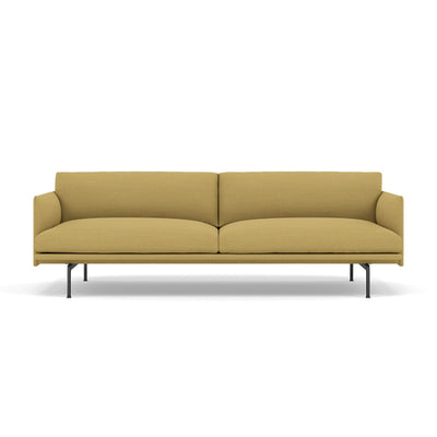 Muuto Outline 3 seater sofa with black legs. Available from someday designs. #colour_hallingdal-407