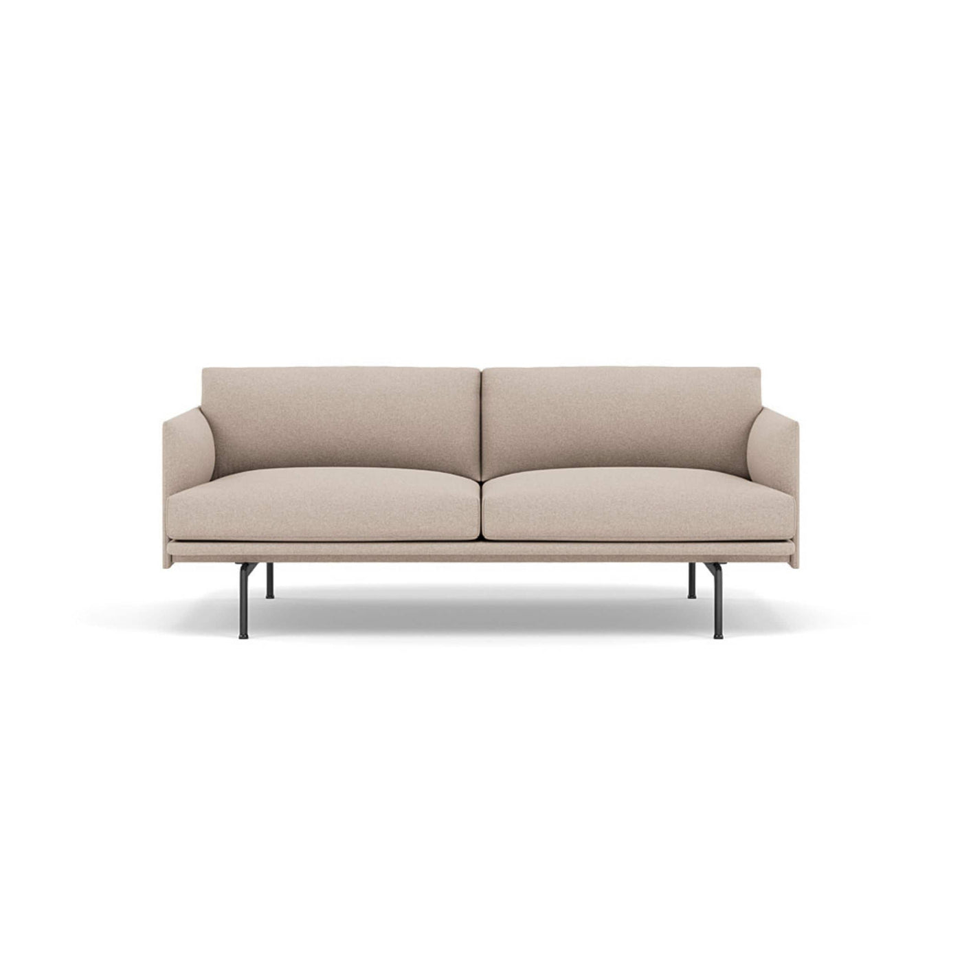 Muuto outline 2 seater sofa in divina md 213 natural fabric and black legs. Made to order from someday designs. #colour_divina-md-213-natural