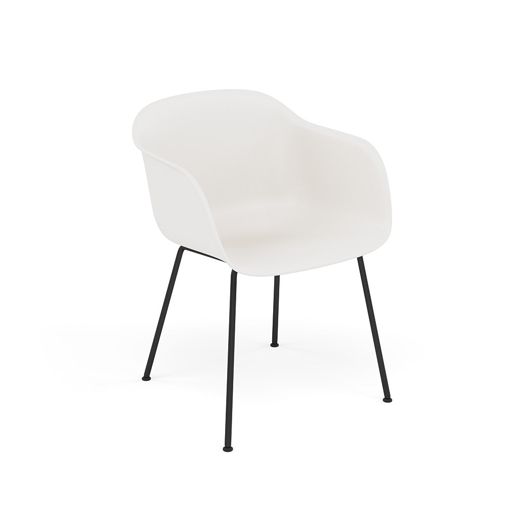 Muuto Fiber Armchair tube base in white, available from someday designs. #colour_white