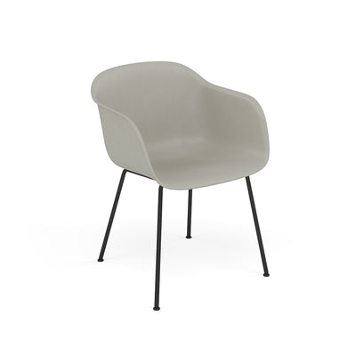 Muuto Fiber Armchair tube base in grey, available from someday designs. #colour_grey