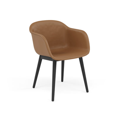 muuto fiber armchair wood base, available at someday designs. #colour_cognac-refine-leather