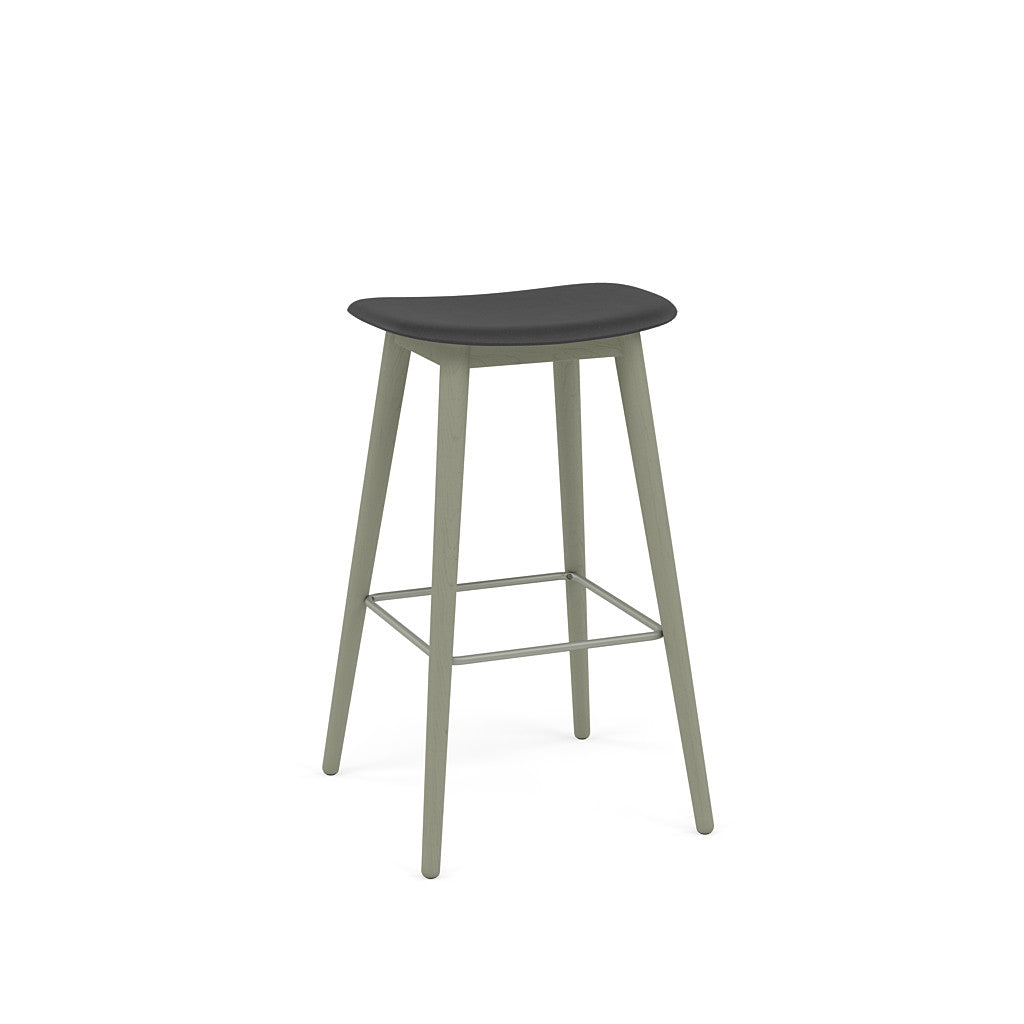 muuto fiber bar stool wood base black/black available at someday designs. 