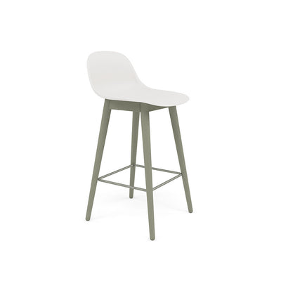 muuto fiber counter stool with back rest and wood base, available at someday designs 