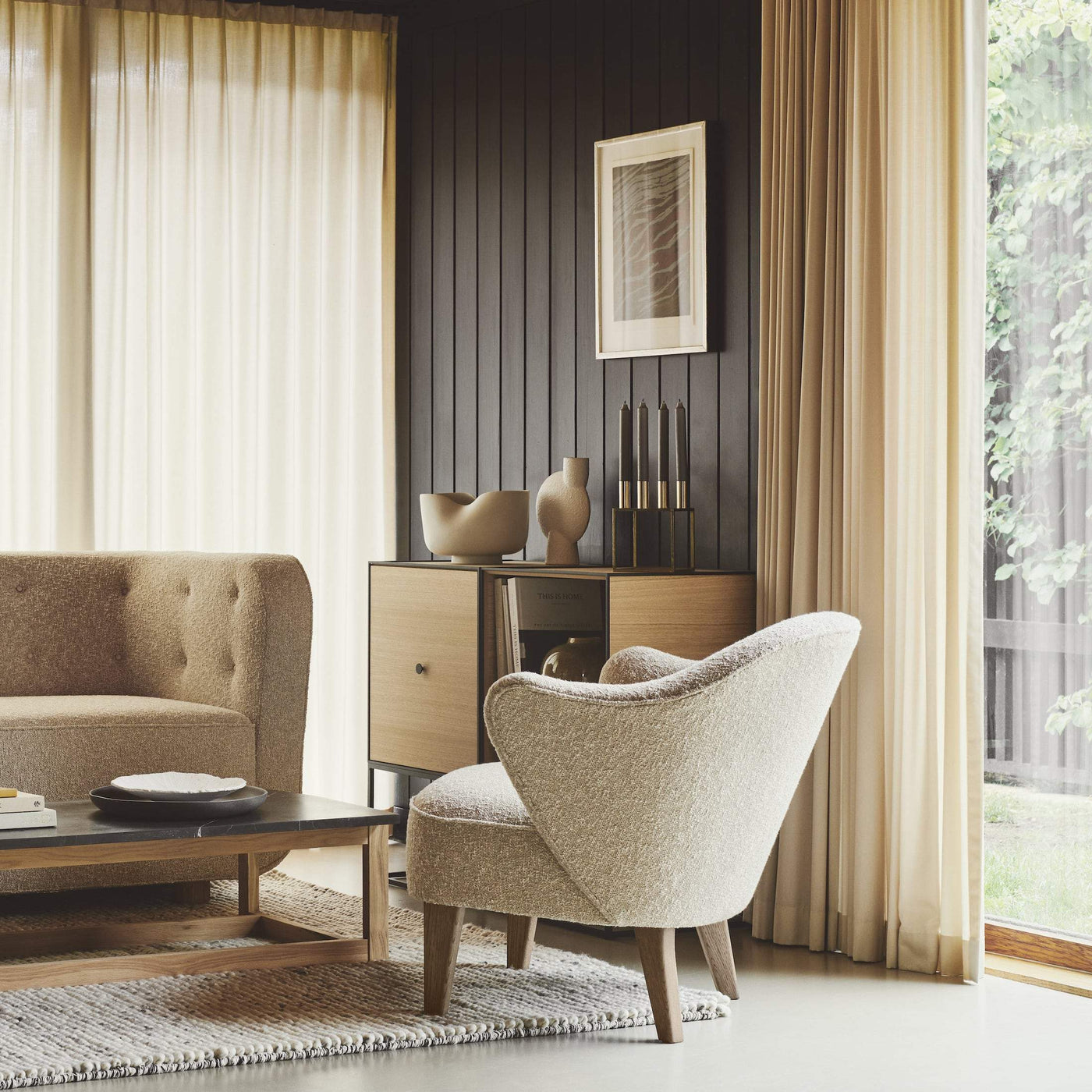 by Lassen Ingeborg armchair. Made to order from someday designs by Lassen Ingeborg Chair with natural oak legs. #colour_sahco-zero-12