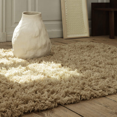 Ferm Living Meadow High Pile rug in light sand, small size. Shop online at someday designs. #colour_light-sand