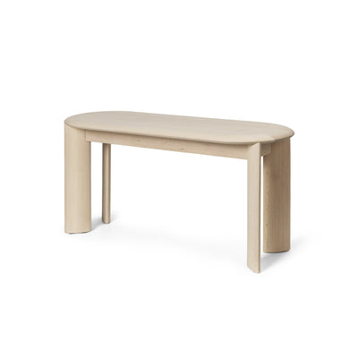 Ferm Living Bevel Bench in white oiled oak finish. Available from someday designs #colour_white-oiled-beech