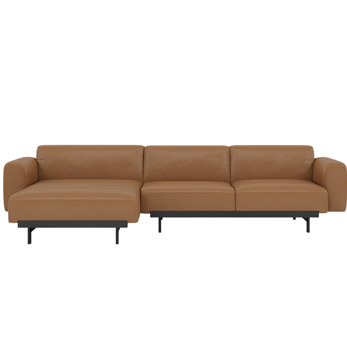 Muuto In Situ Modular 3 Seater Sofa, configuration 7. Made to order from someday designs. #colour_cognac-refine-leather