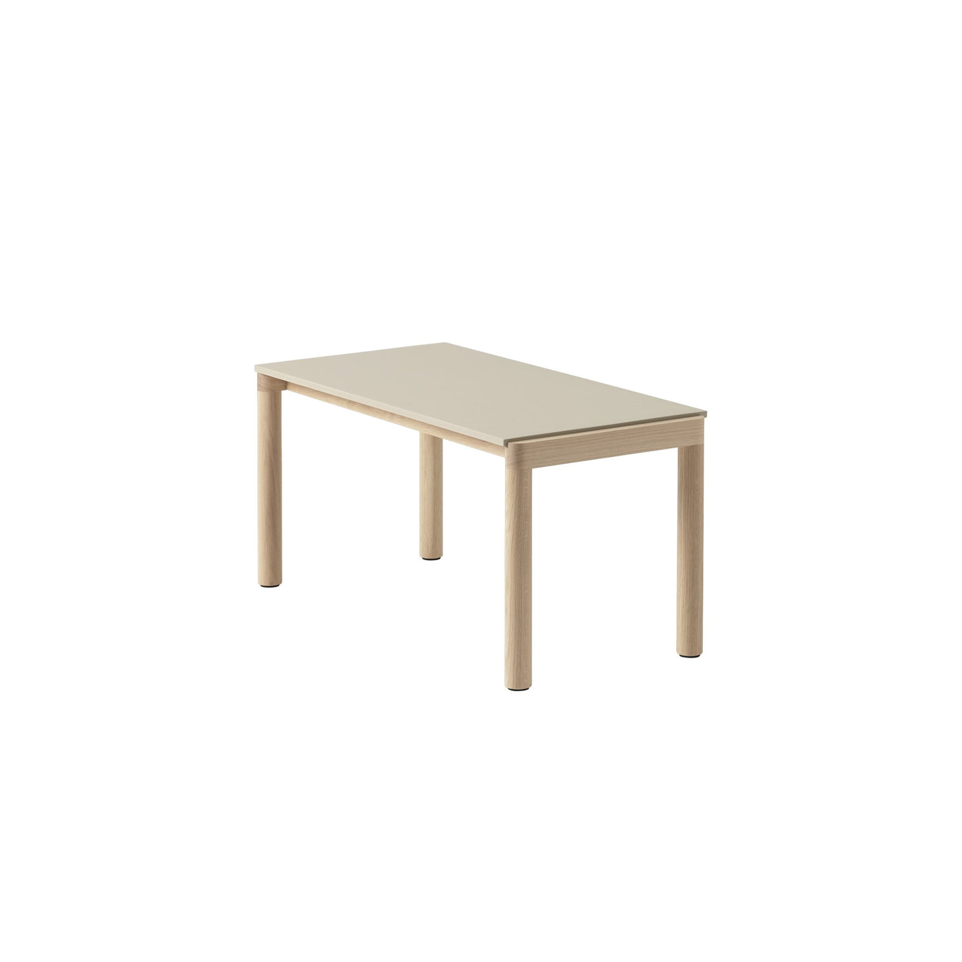 Muuto Couple Coffee Table 1 Plain Tile, sand with oak base. #style_1-plain