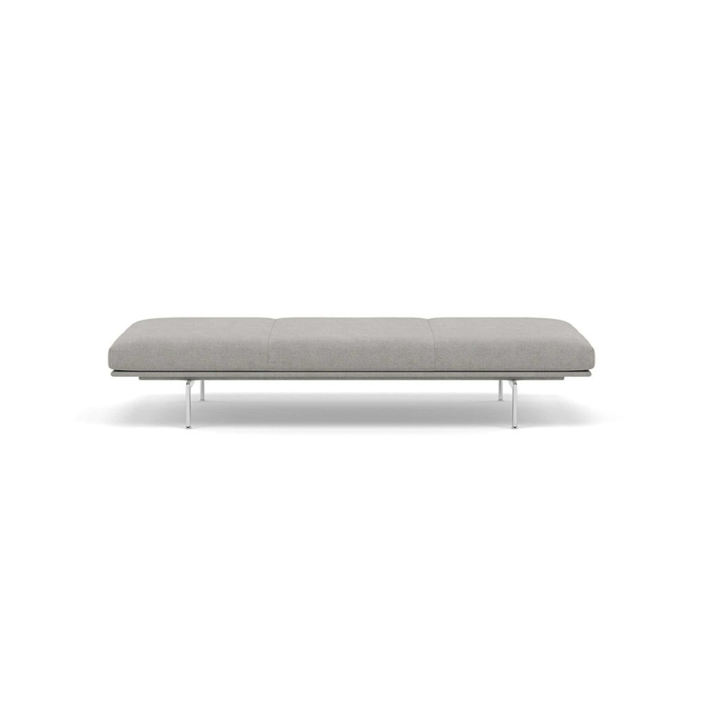 muuto outline daybed in fiord 151 grey fabric and polished aluminium legs. Made to order from someday designs. #colour_fiord-151