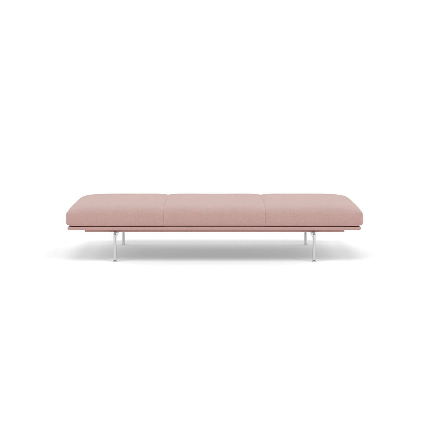 muuto outline daybed in fiord 551 pink fabric and polished aluminium legs. Made to order from someday designs. #colour_fiord-551