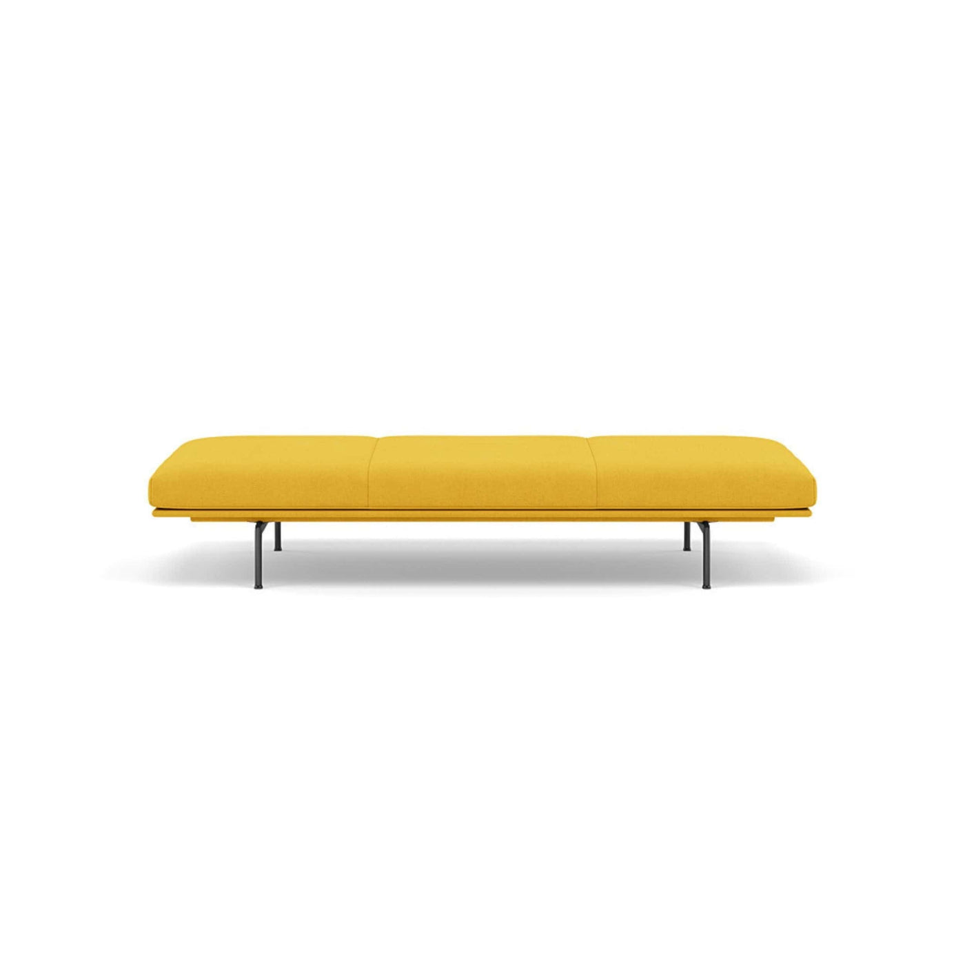 muuto outline daybed in hallingdal 457 yellow fabric and black legs. Made to order from someday designs. #colour_hallingdal-457