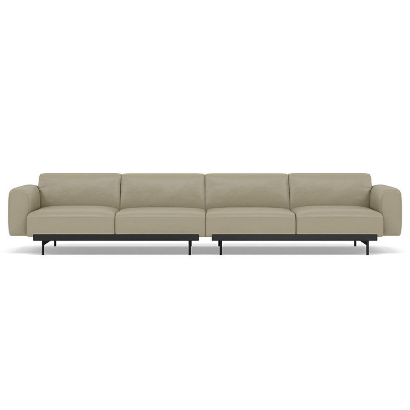 Muuto In Situ Modular 4 Seater Sofa configuration 1.  Made to order from someday designs. #colour_stone-refine-leather