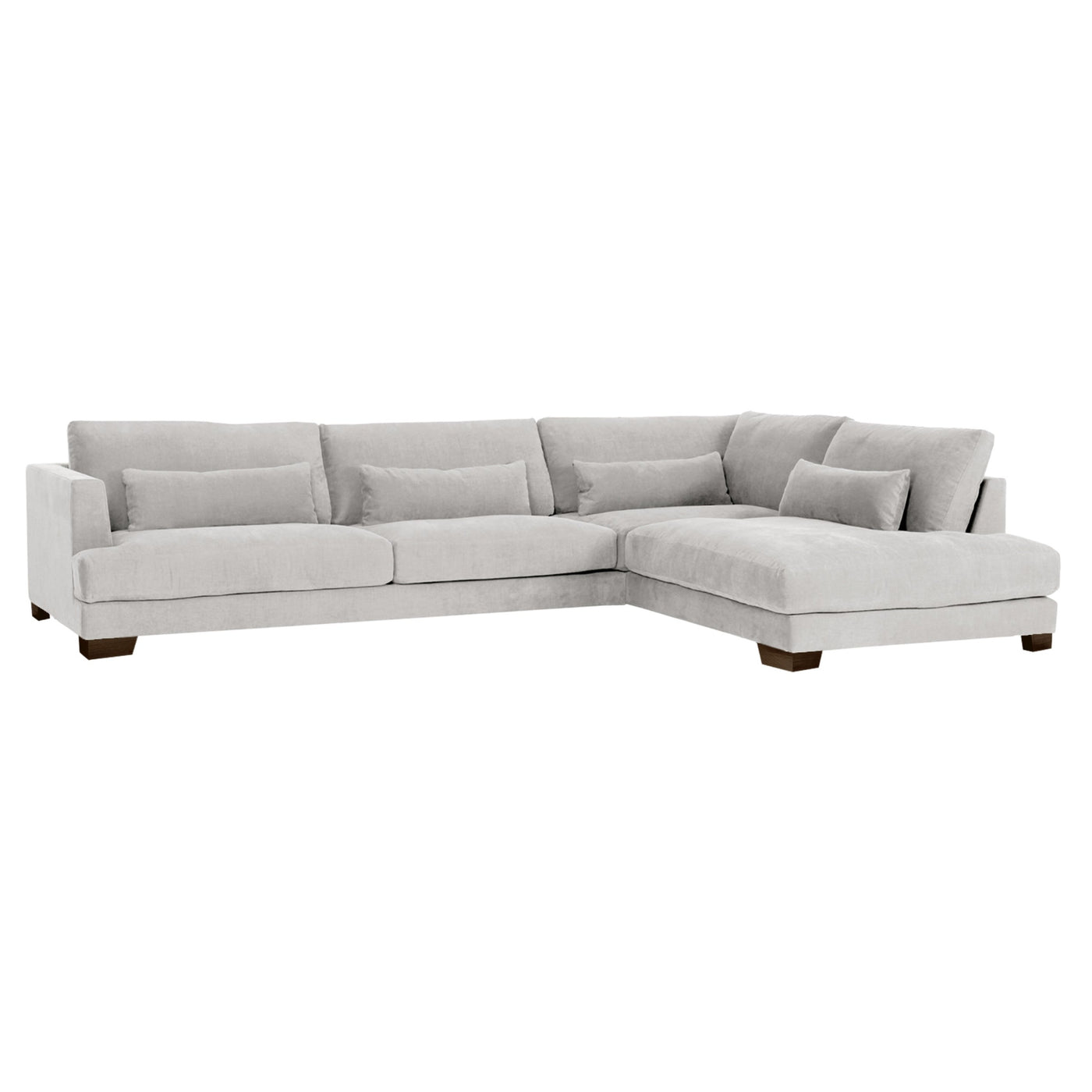 someday designs toft corner sofa in pure 03 light grey with walnut legs RHF. #colour_pure-03-light-grey