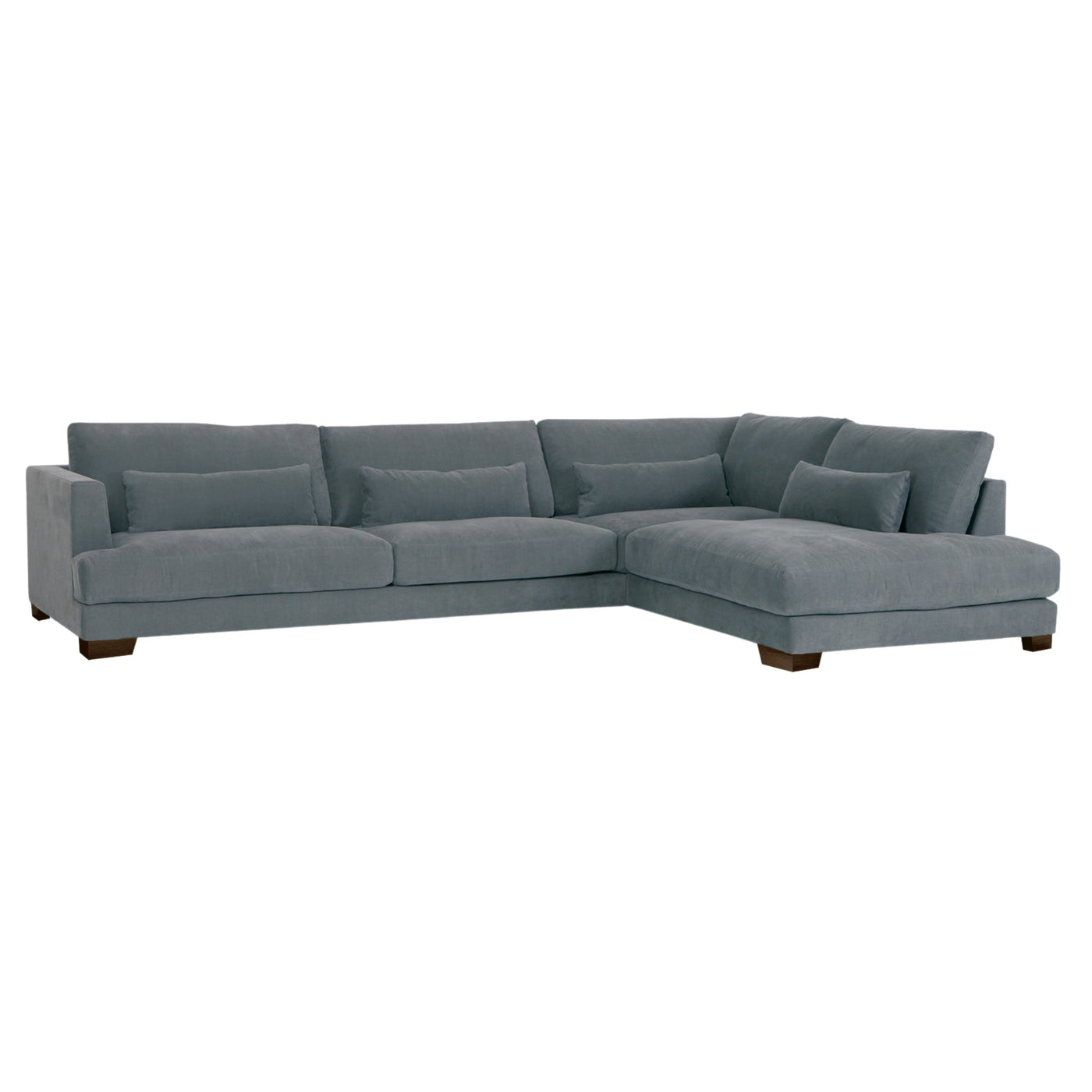 someday designs toft corner sofa in pure 02 grey with walnut legs RHF. #colour_pure-02-grey