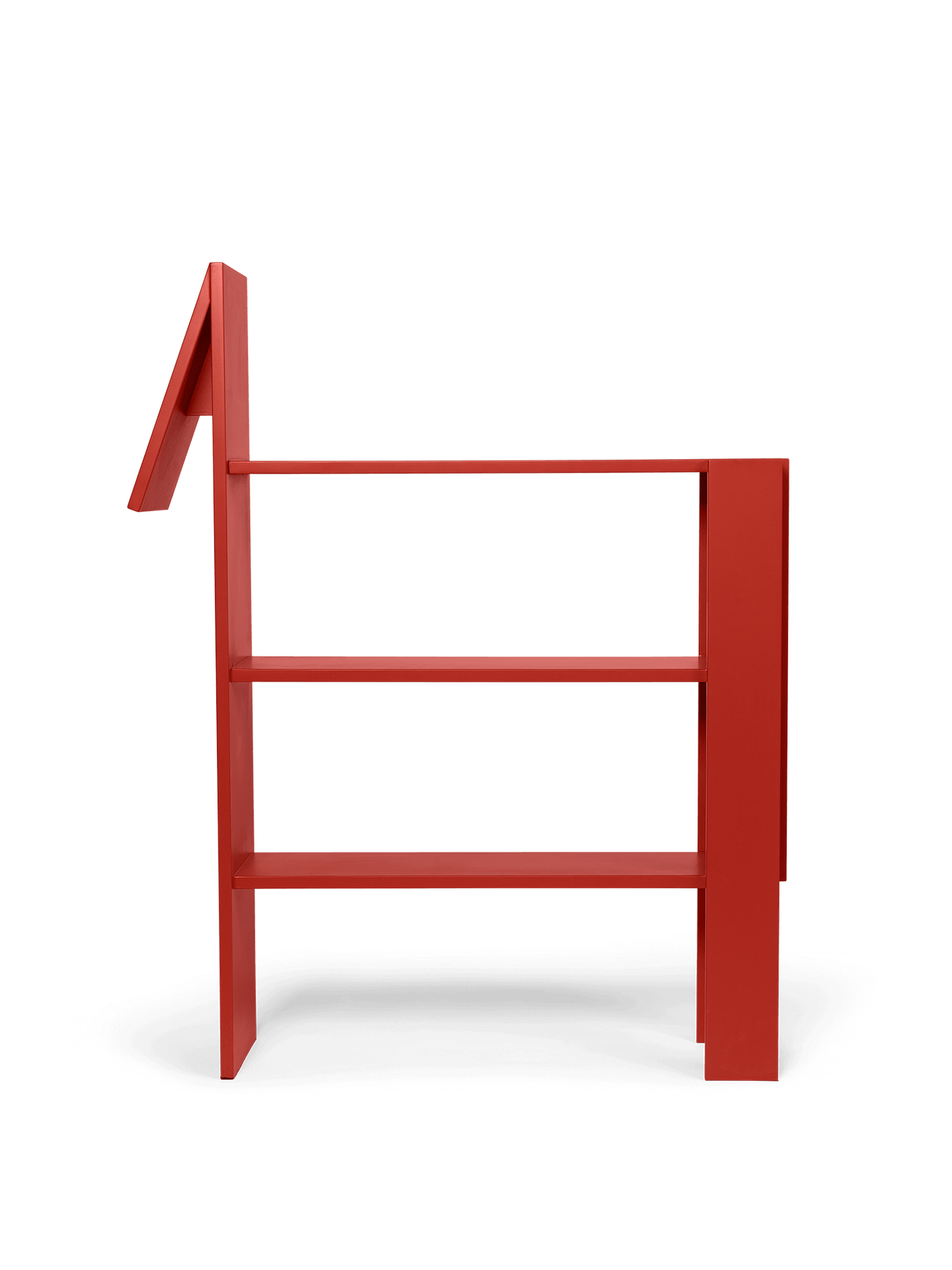 horse bookcase by ferm LIVING side view #colour_poppy-red