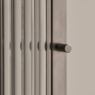 Ferm Living Haze Wall Cabinet Reeded Glass. Shop online at someday designs #colour_brushed-stainless-steel