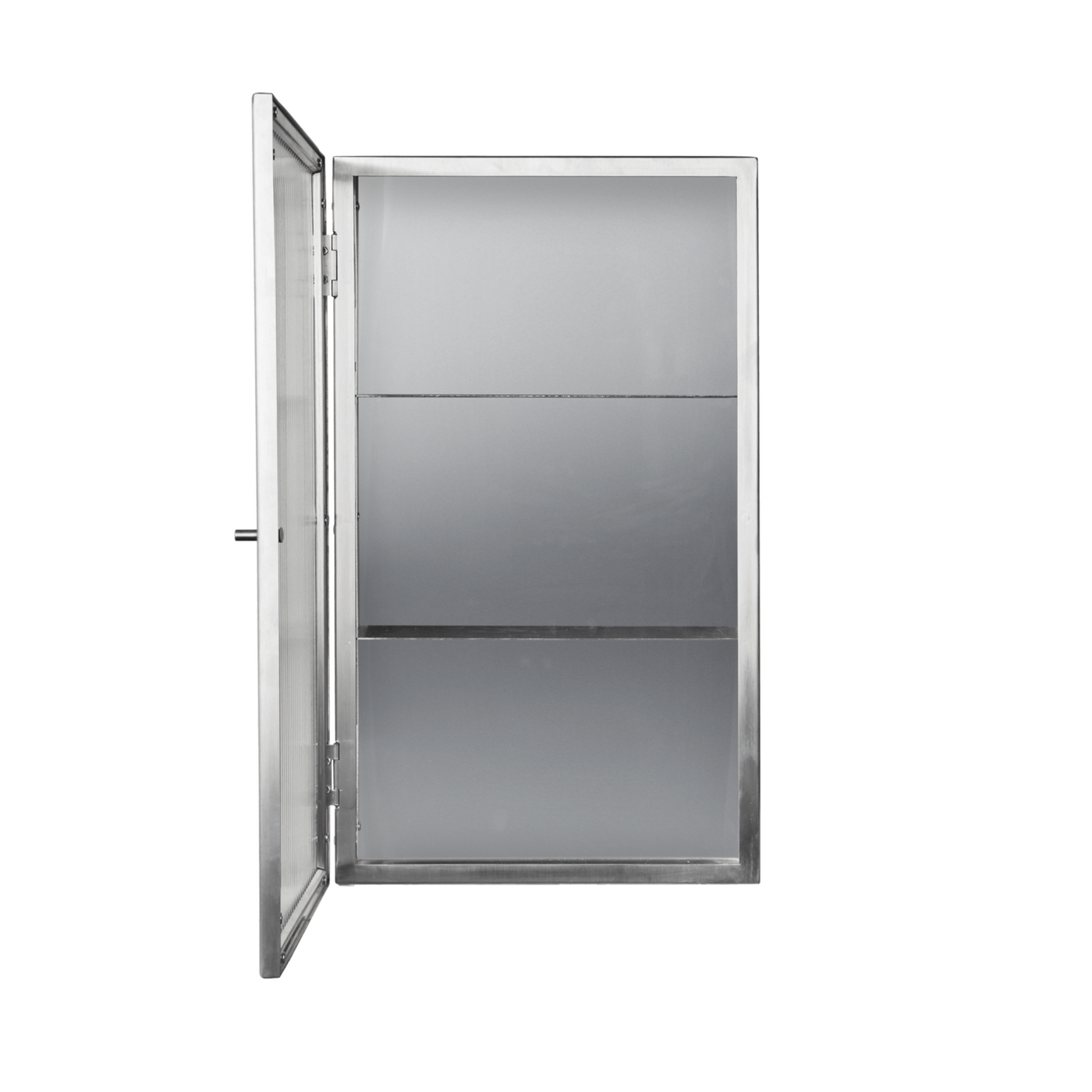 Ferm Living Haze Wall Cabinet Reeded Glass. Shop online at someday designs #colour_brushed-stainless-steel