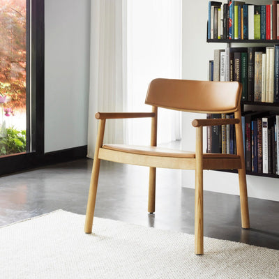 Normann Copenhagen Timb Lounge Chair at someday designs. #colour_tan-camel-leather