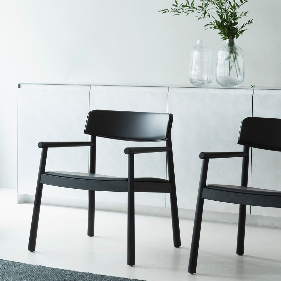 Normann Copenhagen Timb Lounge Chair at someday designs. #colour_black-black-leather