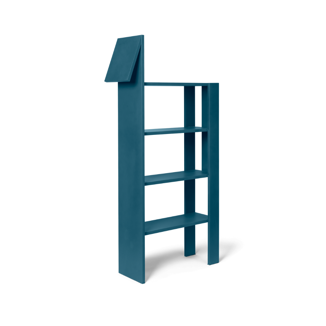 giraffe bookcase by ferm LIVING front view #colour_dark-blue