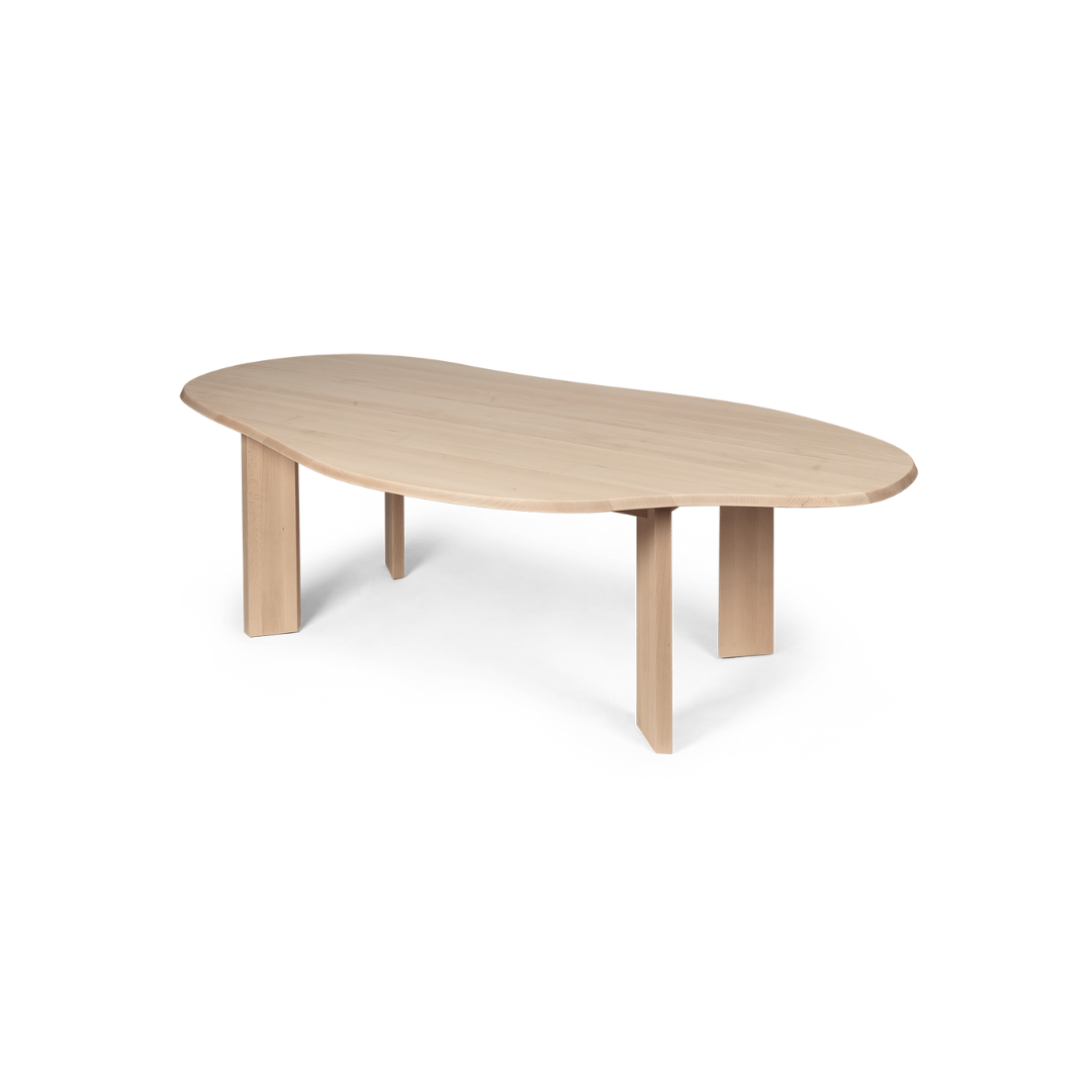 tarn dining table by ferm LIVING top view white stained beech  #size_large-220cm