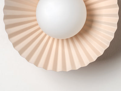 Houseof Pleat Wall and Flush Ceiling Lamp designed by Emma Gurner, detail shot. Available from someday designs.