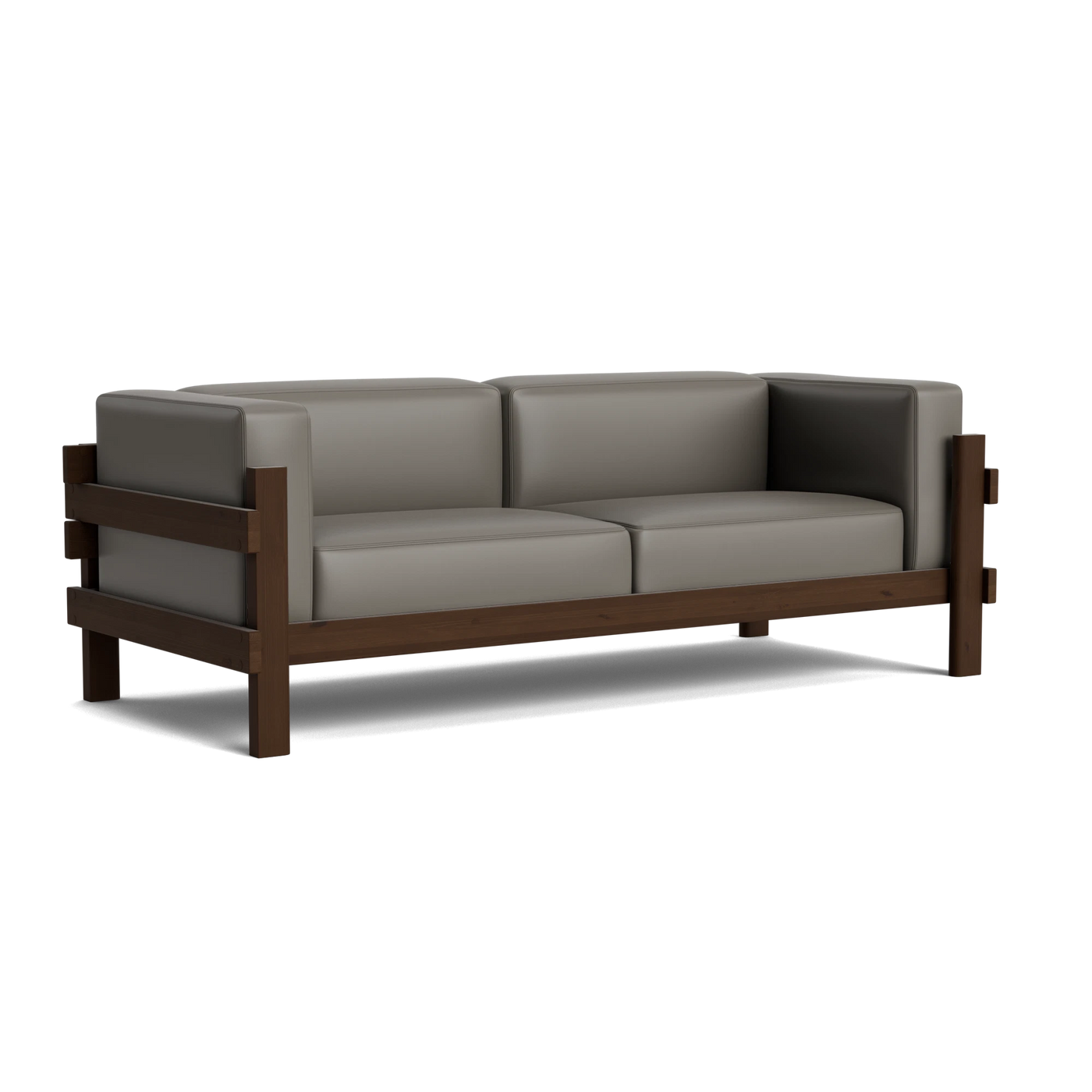 Normann Copenhagen Kube 3 Seater Sofa at someday designs. #colour_ultra-leather-41575 #frame_dark-brown