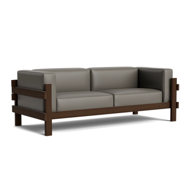 Normann Copenhagen Kube 3 Seater Sofa at someday designs. #colour_ultra-leather-41575 #frame_dark-brown