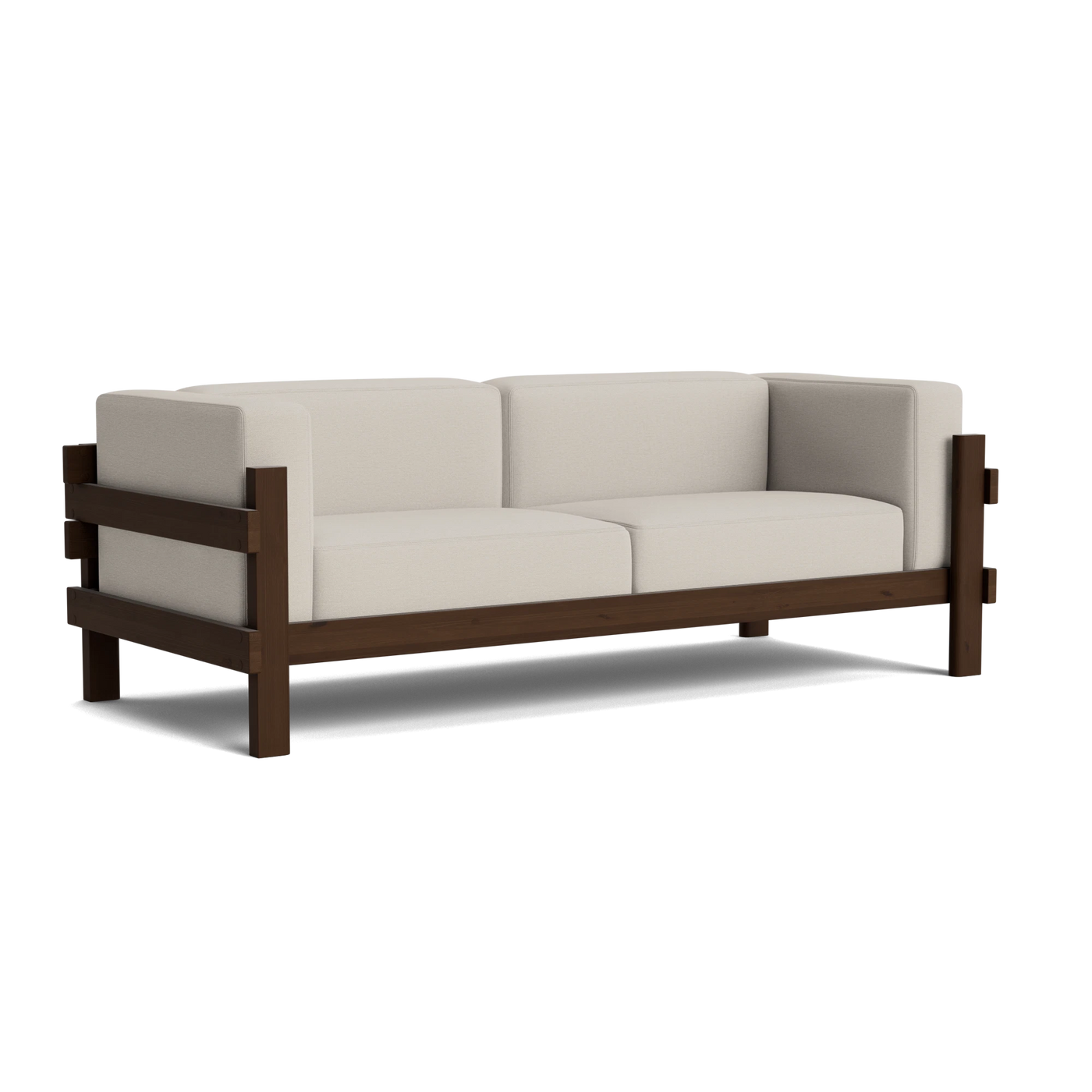 Normann Copenhagen Kube 3 Seater Sofa at someday designs. #colour_steelcut-trio-213 #frame_dark-brown