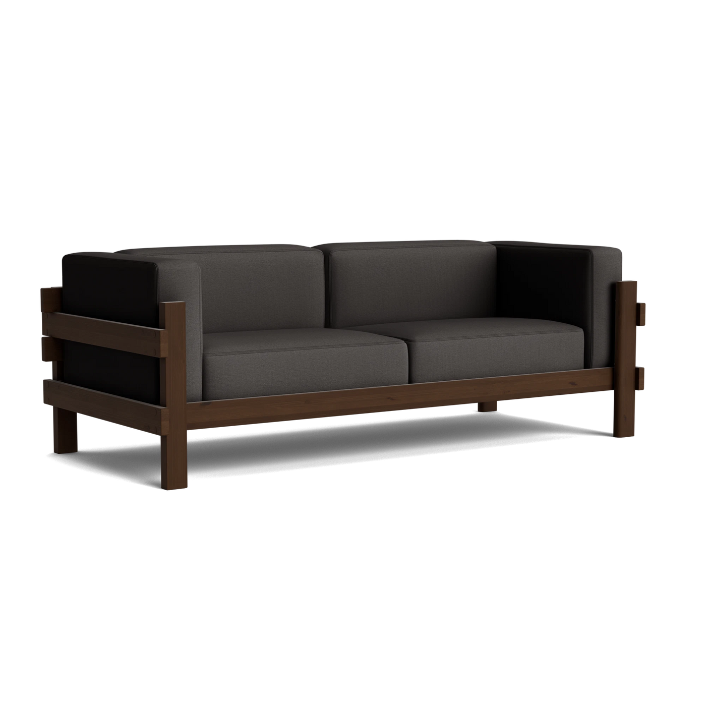 Normann Copenhagen Kube 3 Seater Sofa at someday designs. #colour_steelcut-trio-383 #frame_dark-brown