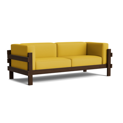 Normann Copenhagen Kube 3 Seater Sofa at someday designs. #colour_steelcut-trio-446 #frame_dark-brown