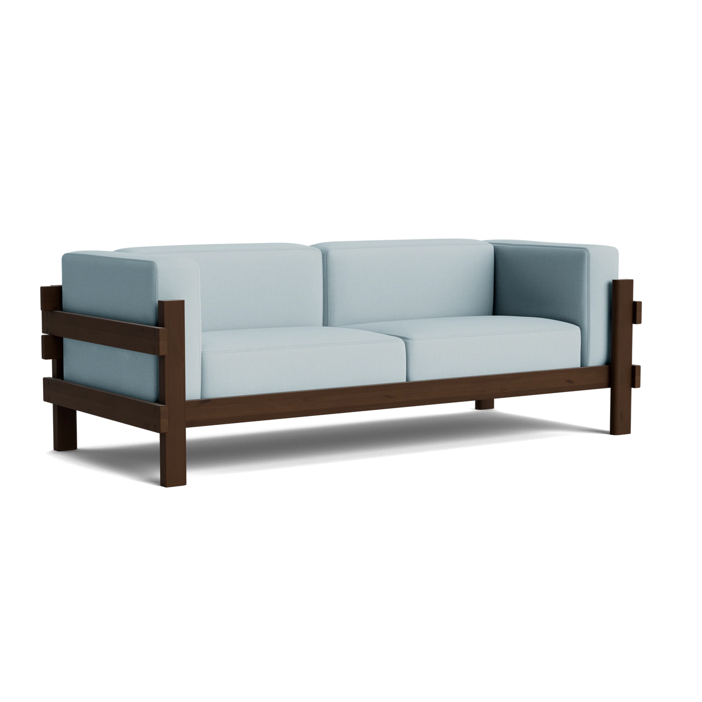 Normann Copenhagen Kube 3 Seater Sofa at someday designs. #colour_steelcut-trio-713 #frame_dark-brown