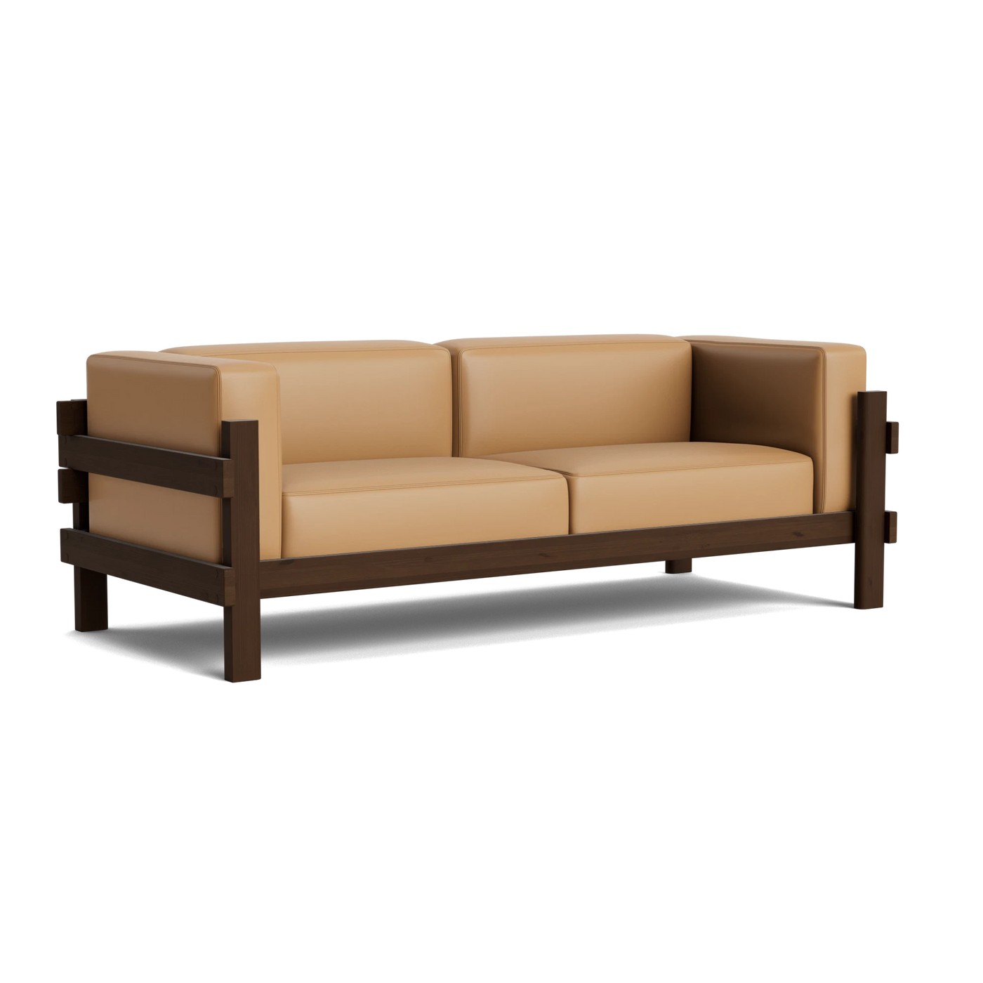 Normann Copenhagen Kube 3 Seater Sofa at someday designs. #colour_ultra-leather-41571 #frame_dark-brown