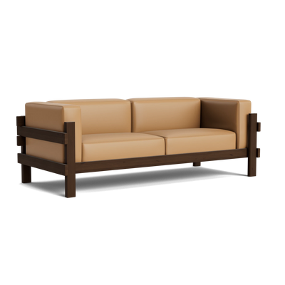 Normann Copenhagen Kube 3 Seater Sofa at someday designs. #colour_ultra-leather-41571 #frame_dark-brown