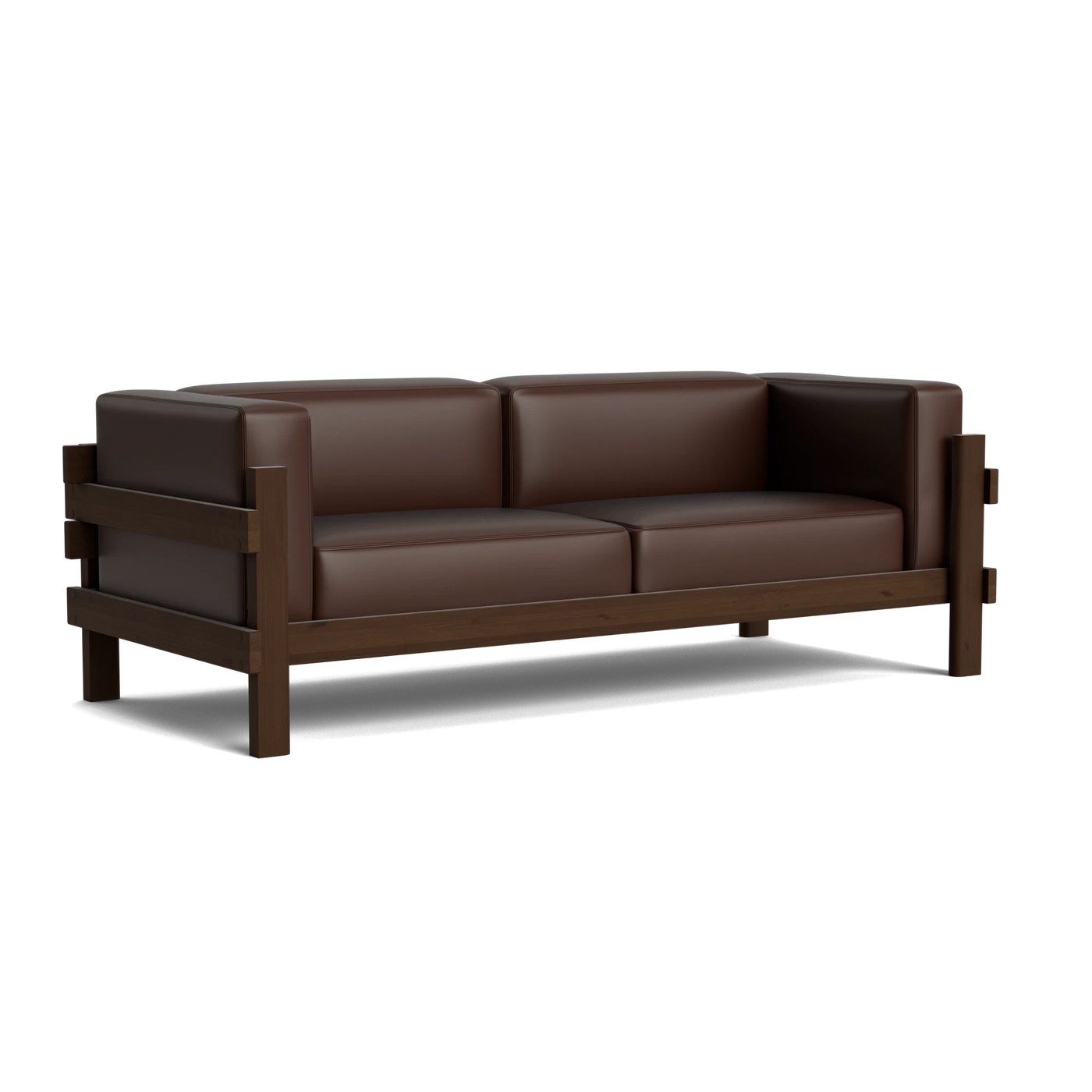 Normann Copenhagen Kube 3 Seater Sofa at someday designs. #colour_ultra-leather-41589 #frame_dark-brown