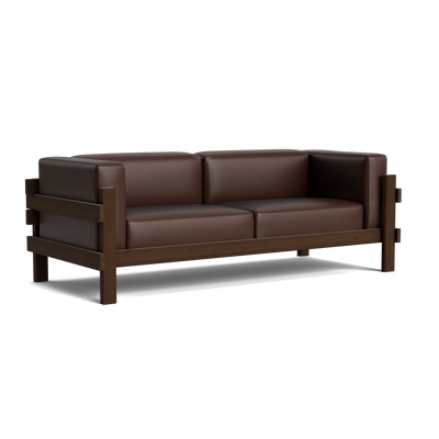 Normann Copenhagen Kube 3 Seater Sofa at someday designs. #colour_ultra-leather-41589 #frame_dark-brown