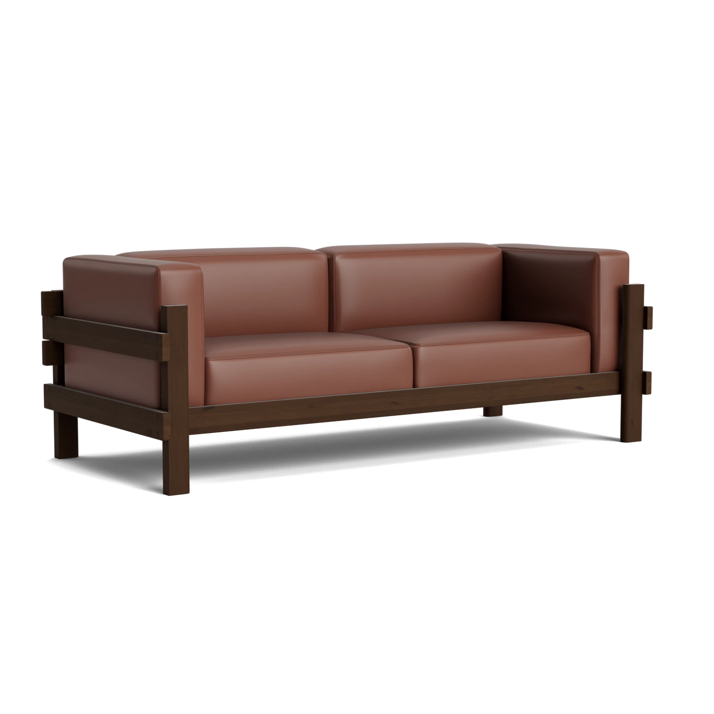 Normann Copenhagen Kube 3 Seater Sofa at someday designs. #colour_ultra-leather-41598 #frame_dark-brown