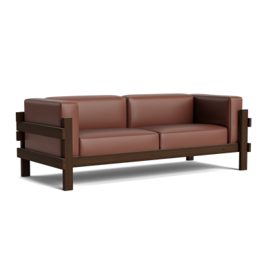 Normann Copenhagen Kube 3 Seater Sofa at someday designs. #colour_ultra-leather-41598 #frame_dark-brown