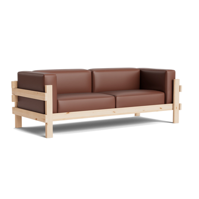 Normann Copenhagen Kube 3 Seater Sofa at someday designs. #colour_ultra-leather-41598 #frame_pine